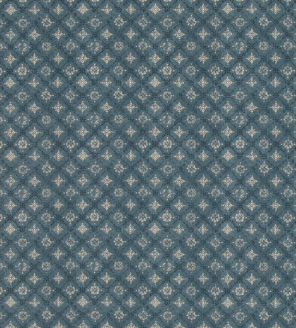 Croft Trellis Fabric by Mulberry Home Indigo