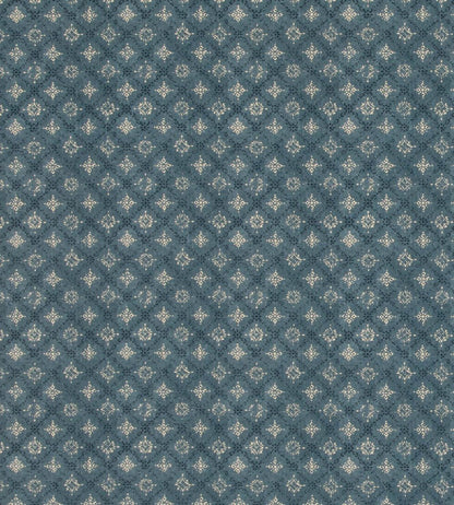 Croft Trellis Fabric by Mulberry Home Indigo