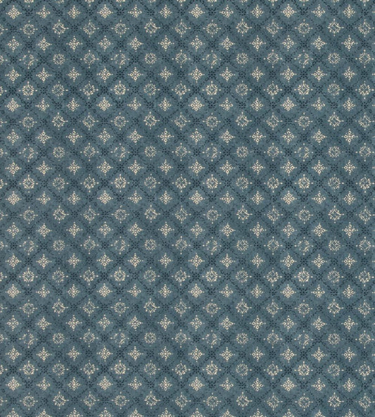 Croft Trellis Fabric by Mulberry Home Indigo