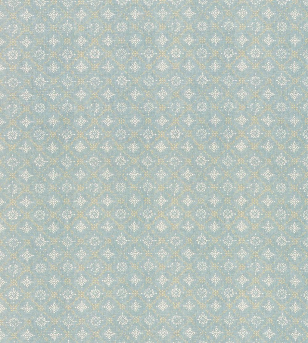 Croft Trellis Fabric by Mulberry Home Old Blue