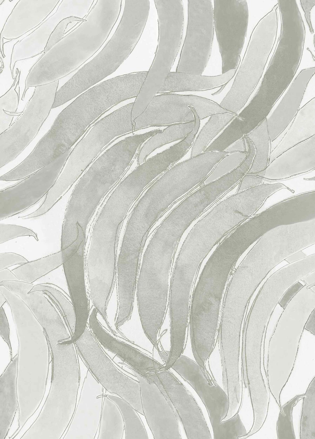 Crop Fossils wallpaper by Coordonné in Ice, flat pattern view