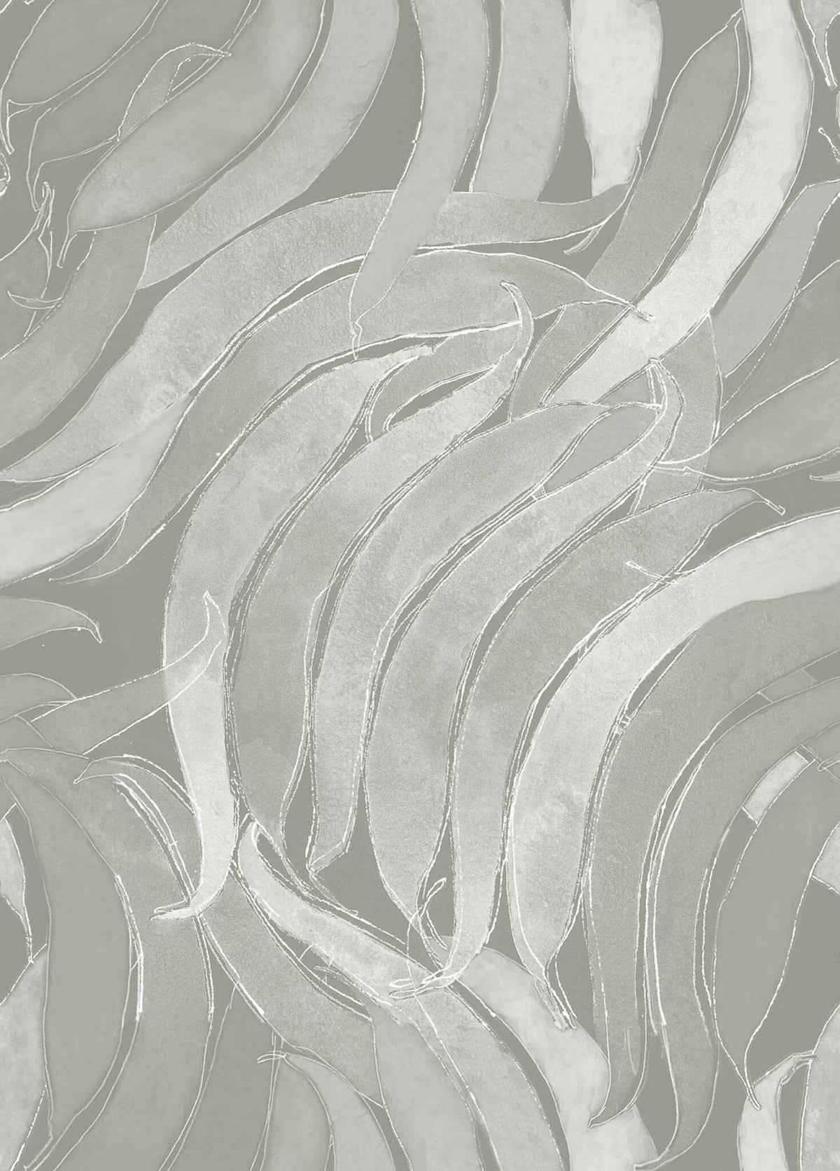 Crop Fossils wallpaper by Coordonné in Quartz, flat pattern view