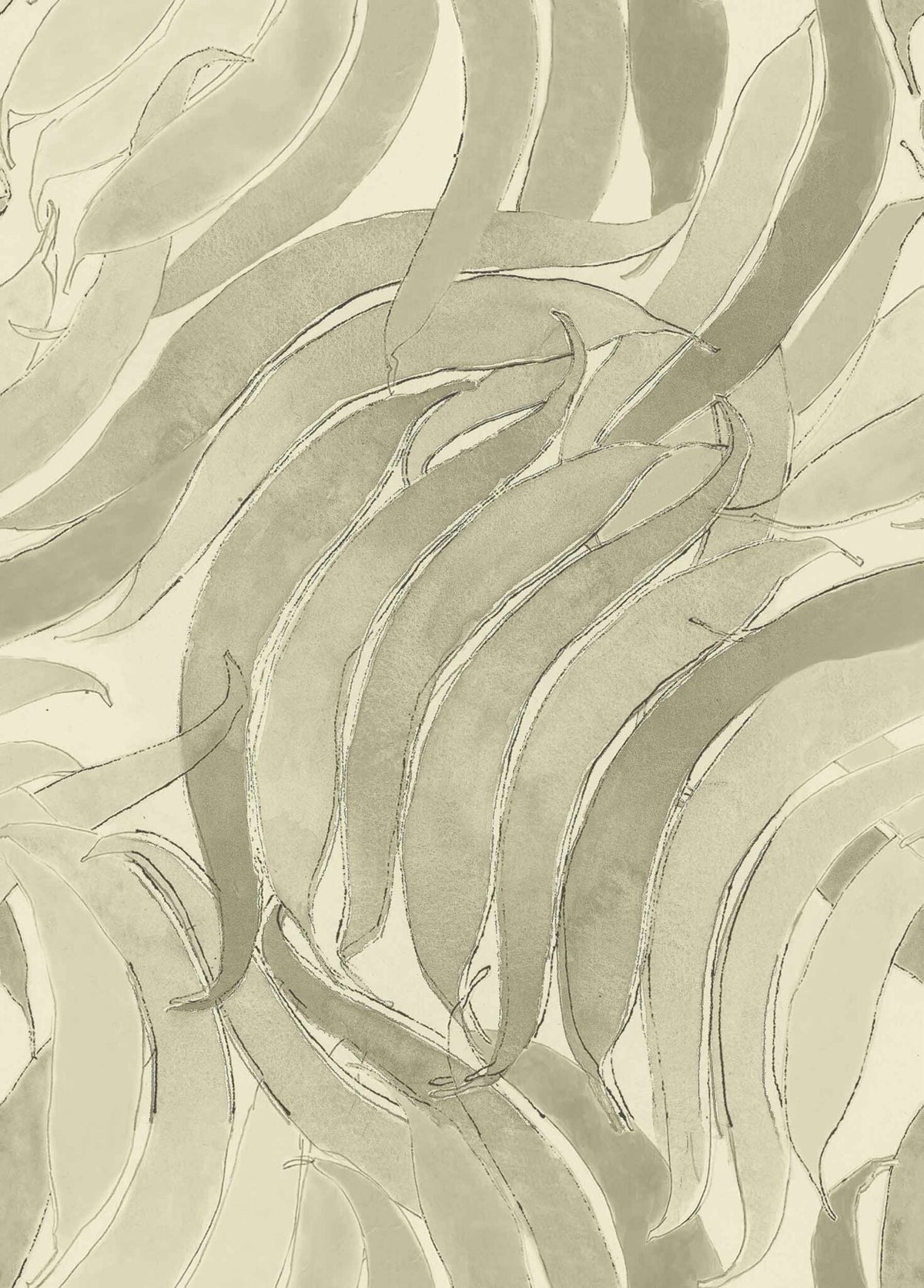 Crop Fossils wallpaper by Coordonné in Silvester, flat pattern view