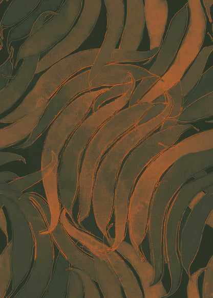 Crop Fossils wallpaper by Coordonné in Terracotta, flat pattern view