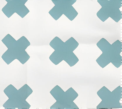 Cross Check New Blue fabric by China Seas
