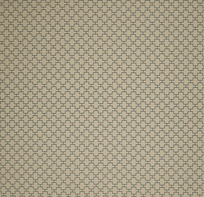Crosslink Fabric by Fleurons d'Hélène in Lake / Natural