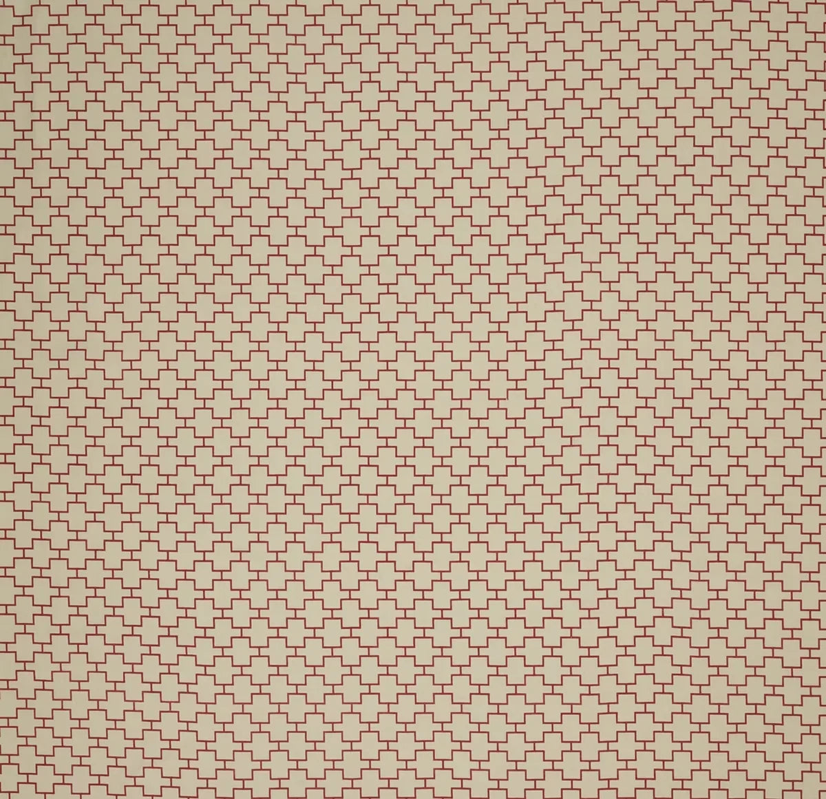 Crosslink Fabric by Fleurons d'Hélène in Raspberry / Cream