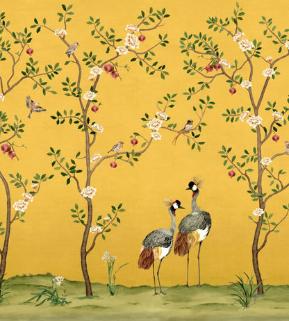 Crowned Crane Mural by Coordonne Amber