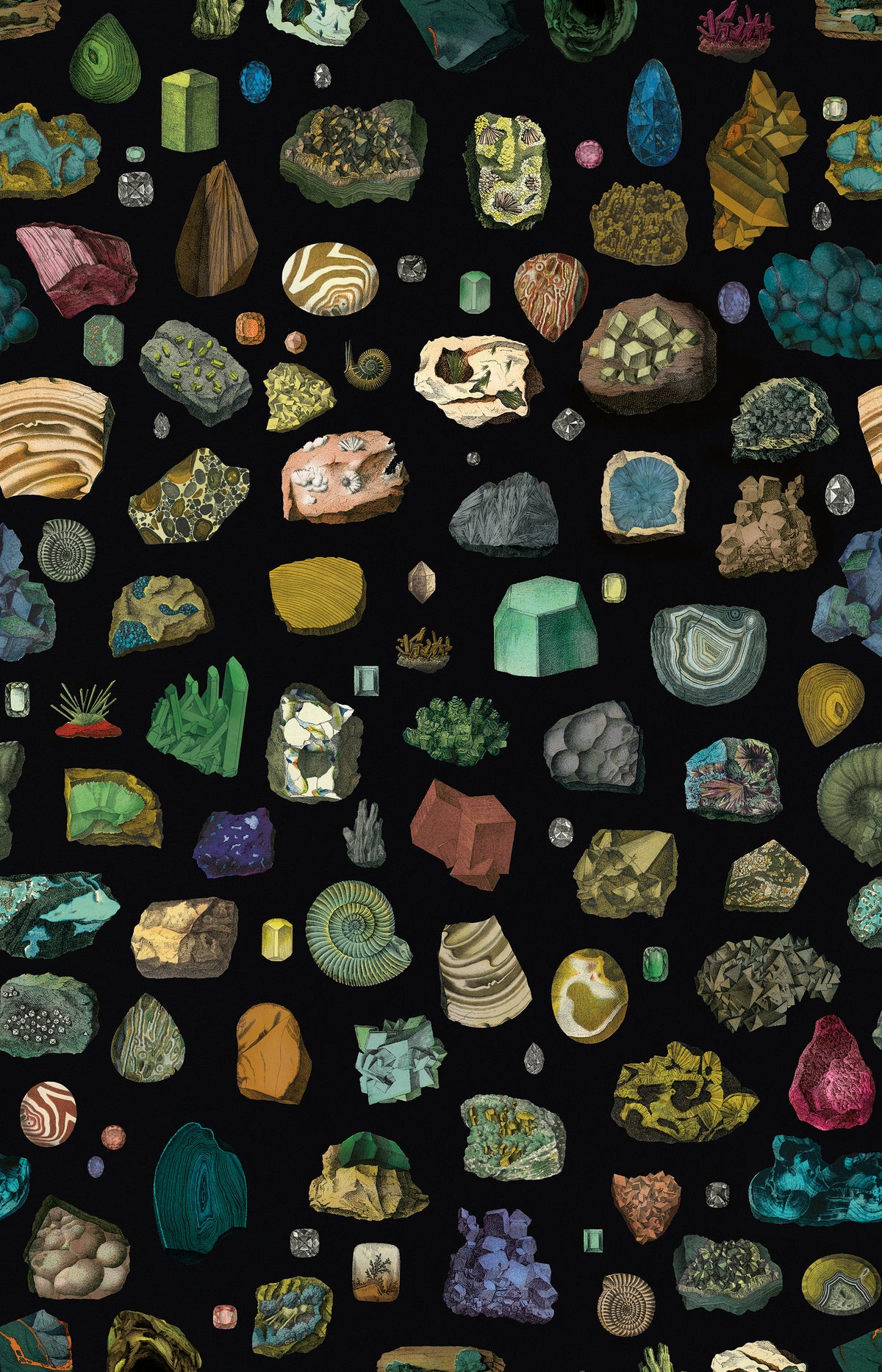 Crystals Black mural by Bien Fait