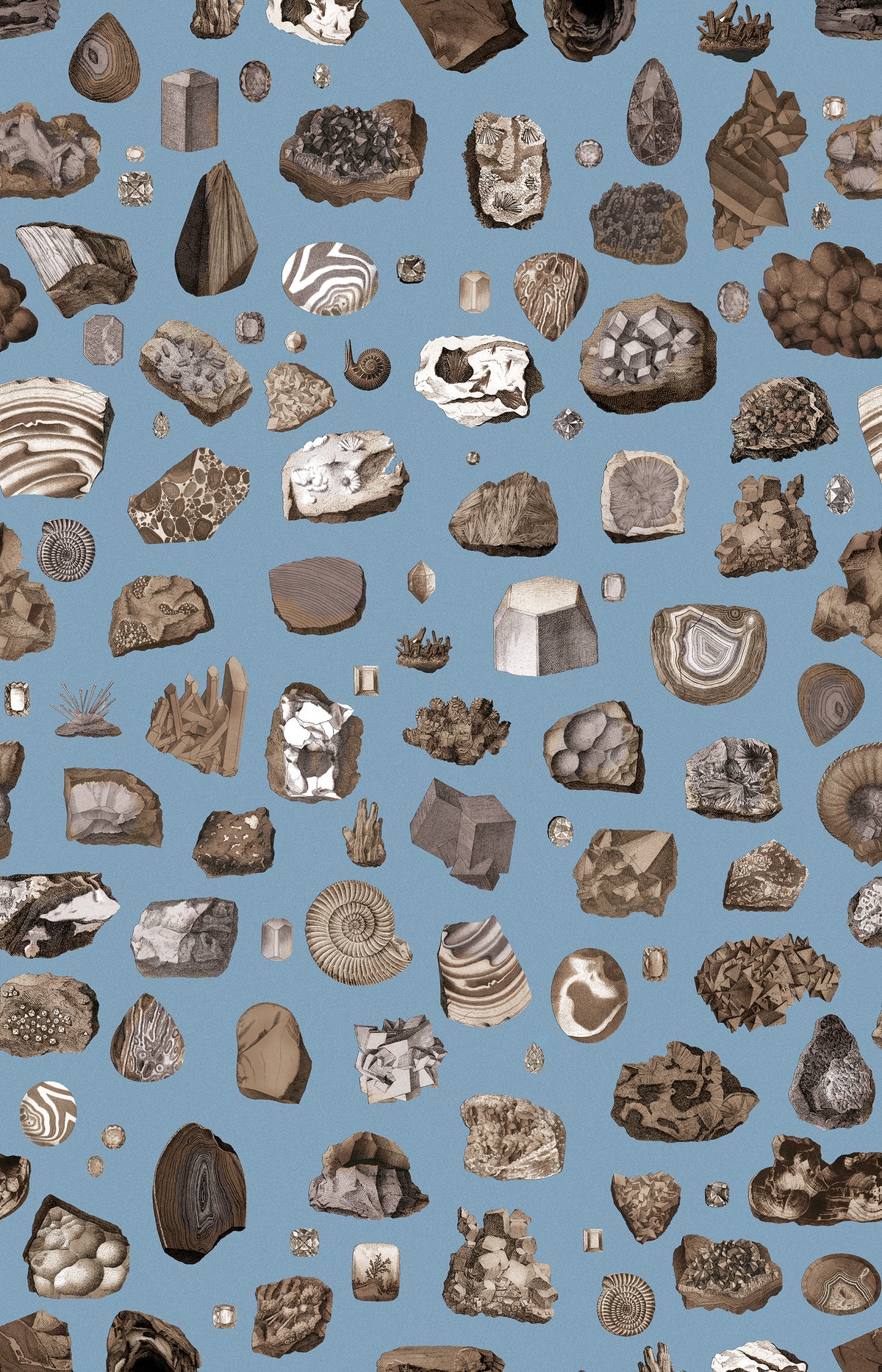 Crystals Blue Brown mural by Bien Fait