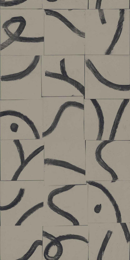 Cubic Routes wallpaper by Coordonné in Quartz, flat pattern view