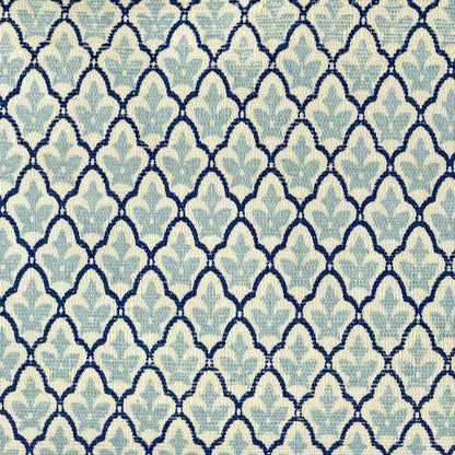 Cumberland on Grasscloth Windsor Navy on Cream wallpaper by China Seas