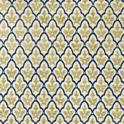 Cumberland on Grasscloth Metallic Gold Navy on Cream wallpaper by China Seas