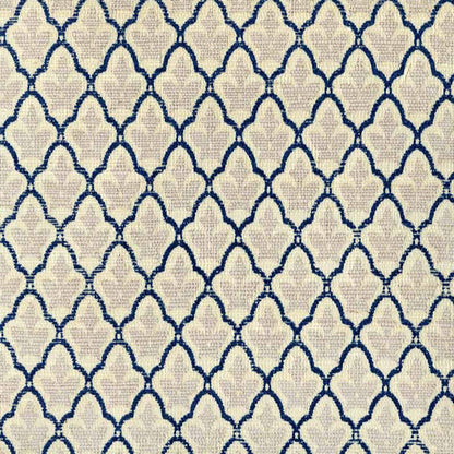 Cumberland on Grasscloth Pumice Navy on Cream wallpaper by China Seas