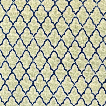 Cumberland on Grasscloth Green Navy on Cream wallpaper by China Seas