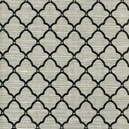 Cumberland One Color Black on Silver Grasscloth wallpaper by China Seas