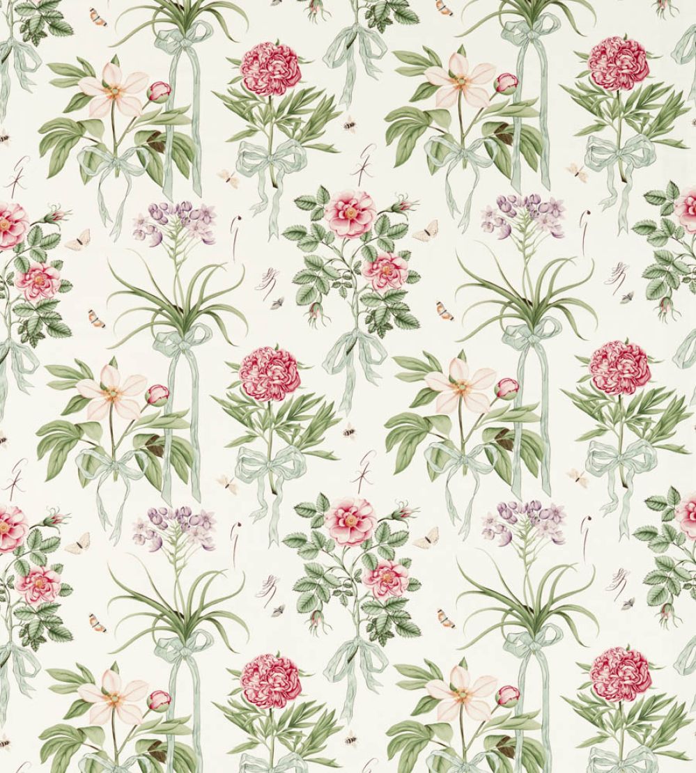 Cupids Beau Fabric by Sanderson Parchment/Madder