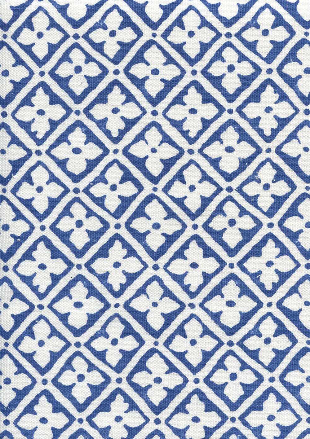 Puccini Custom Navy on White Linen Cotton fabric by Quadrille