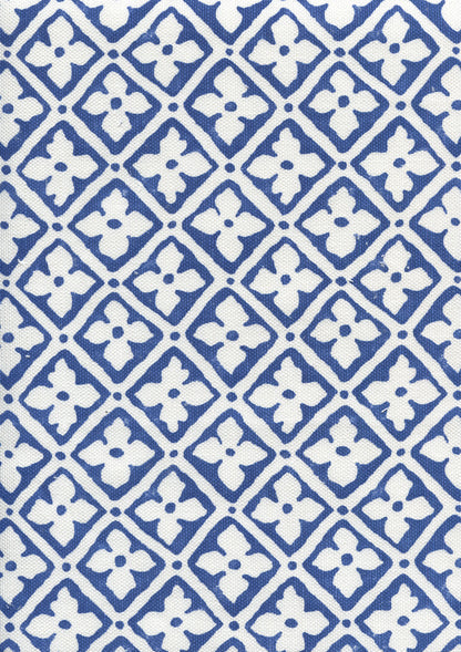 Puccini Custom Navy on White Linen Cotton fabric by Quadrille