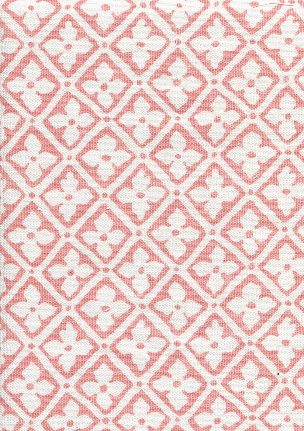 Puccini Custom Peach on White Linen Cotton fabric by Quadrille