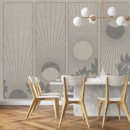 Da Lat mural by Coordonné in Beige, shown in a styled room