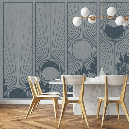 Da Lat mural by Coordonné in Blue, shown in a styled room