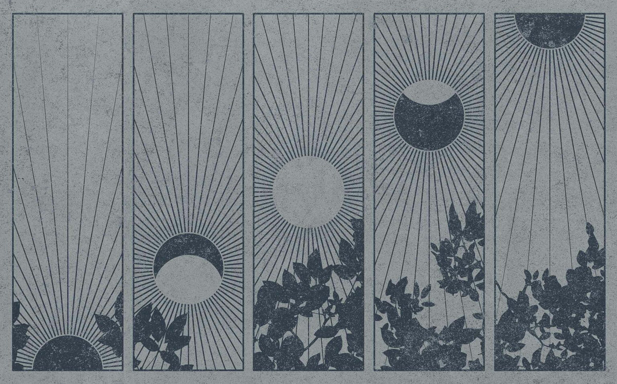 Da Lat mural by Coordonné in Blue, flat pattern view