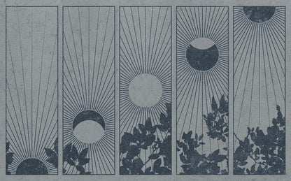 Da Lat mural by Coordonné in Blue, flat pattern view