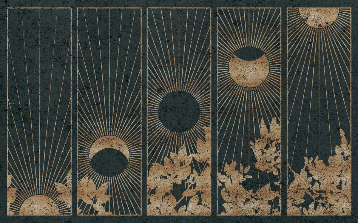 Da Lat mural by Coordonné in Gold, flat pattern view
