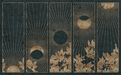 Da Lat mural by Coordonné in Gold, flat pattern view