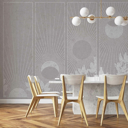 Da Lat mural by Coordonné in Grey, shown in a styled room