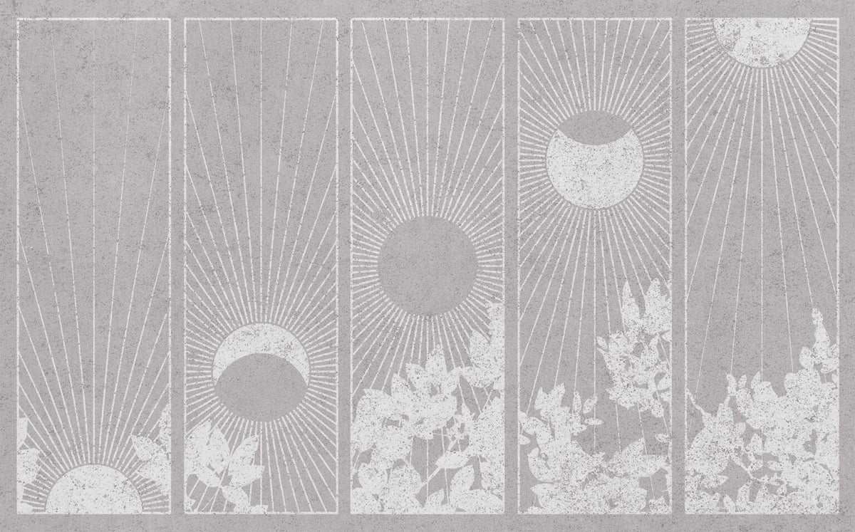 Da Lat mural by Coordonné in Grey, flat pattern view