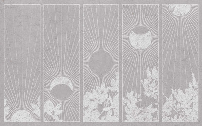 Da Lat mural by Coordonné in Grey, flat pattern view