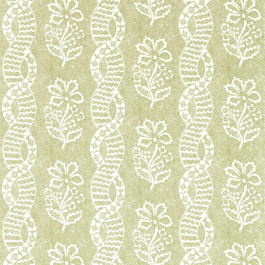 Dabu Stripe Pale Olive wallpaper by Zoffany