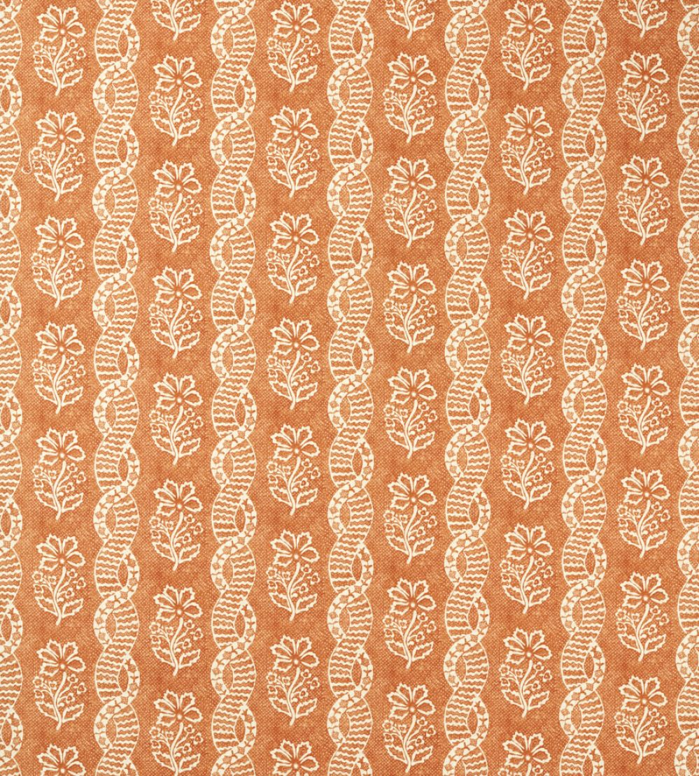 Dabu Stripe Fabric by Zoffany Amber/Blush