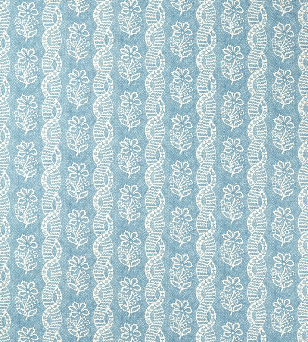 Dabu Stripe Fabric by Zoffany Wedgwood Blue