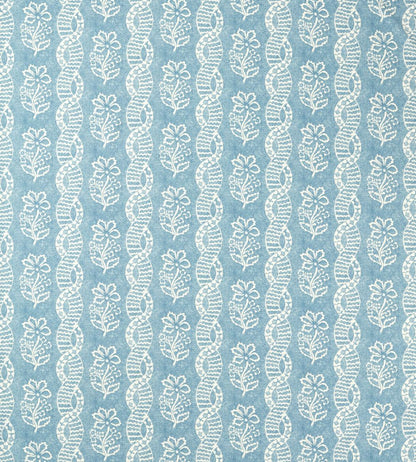 Dabu Stripe Fabric by Zoffany Wedgwood Blue