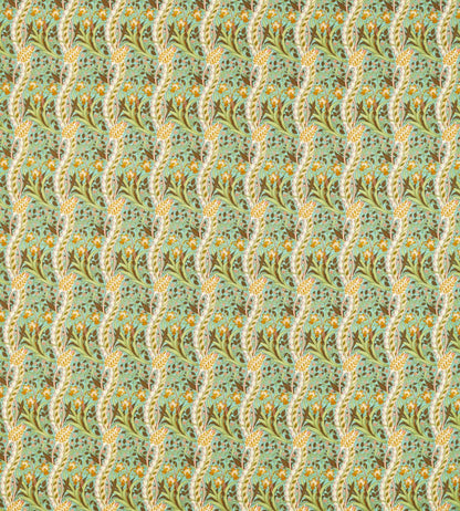 Daffodil Fabric by Morris & Co Cove Blue/Chocolate