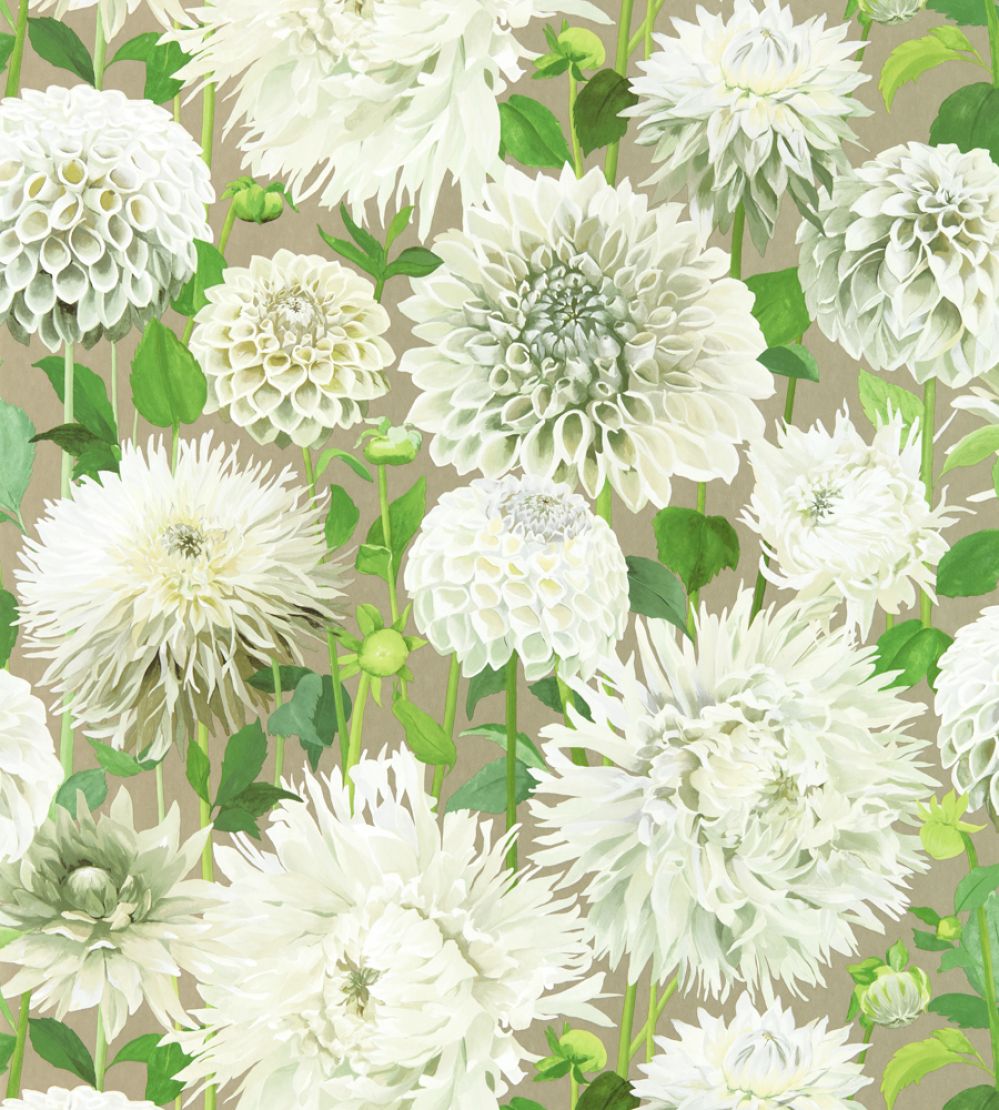 Dahlia Wallpaper by Harlequin Sail Cloth / Meadow / Gilver