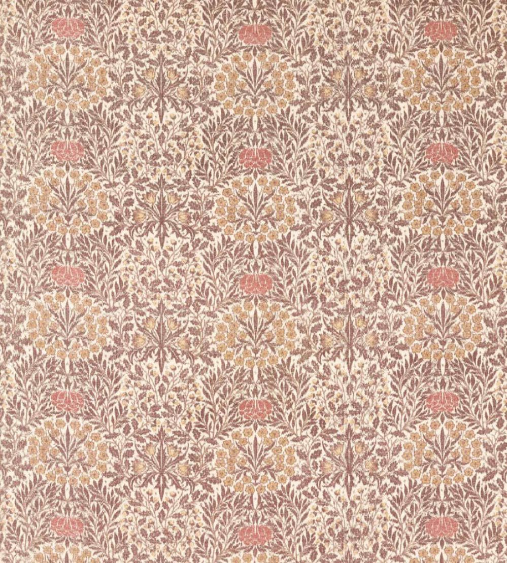 Daisy & Oak Warp Print Fabric by Morris & Co Chestnut/Primrose