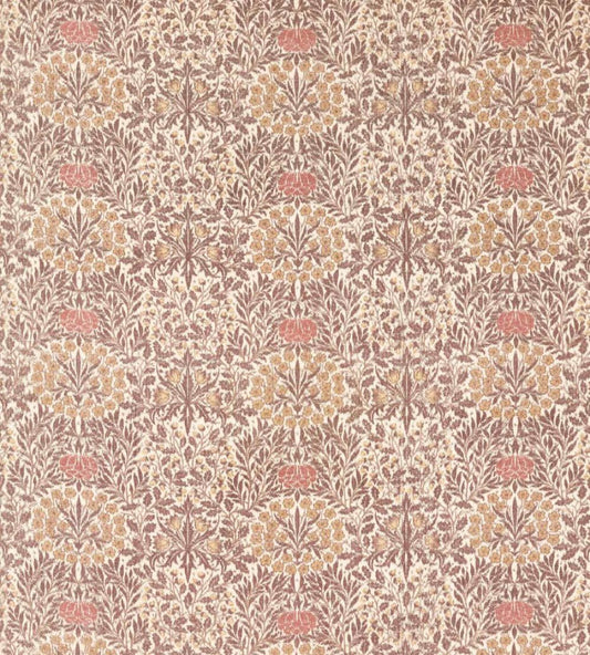 Daisy & Oak Warp Print Fabric by Morris & Co Chestnut/Primrose