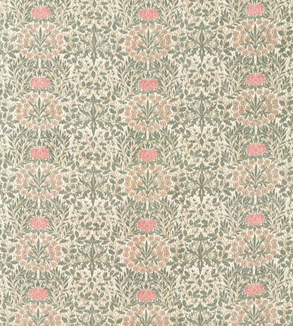 Daisy & Oak Warp Print Fabric by Morris & Co Forest/Rose