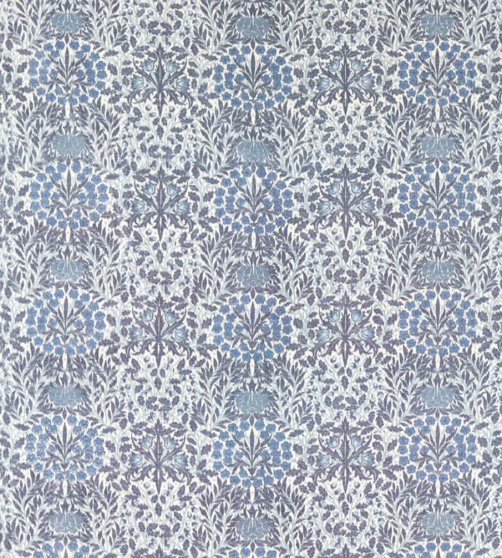 Daisy & Oak Warp Print Fabric by Morris & Co Indigo