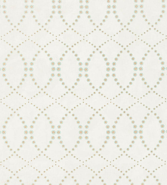 Daisy Chain Fabric by Vanderhurd Aquamarine/Moonstone