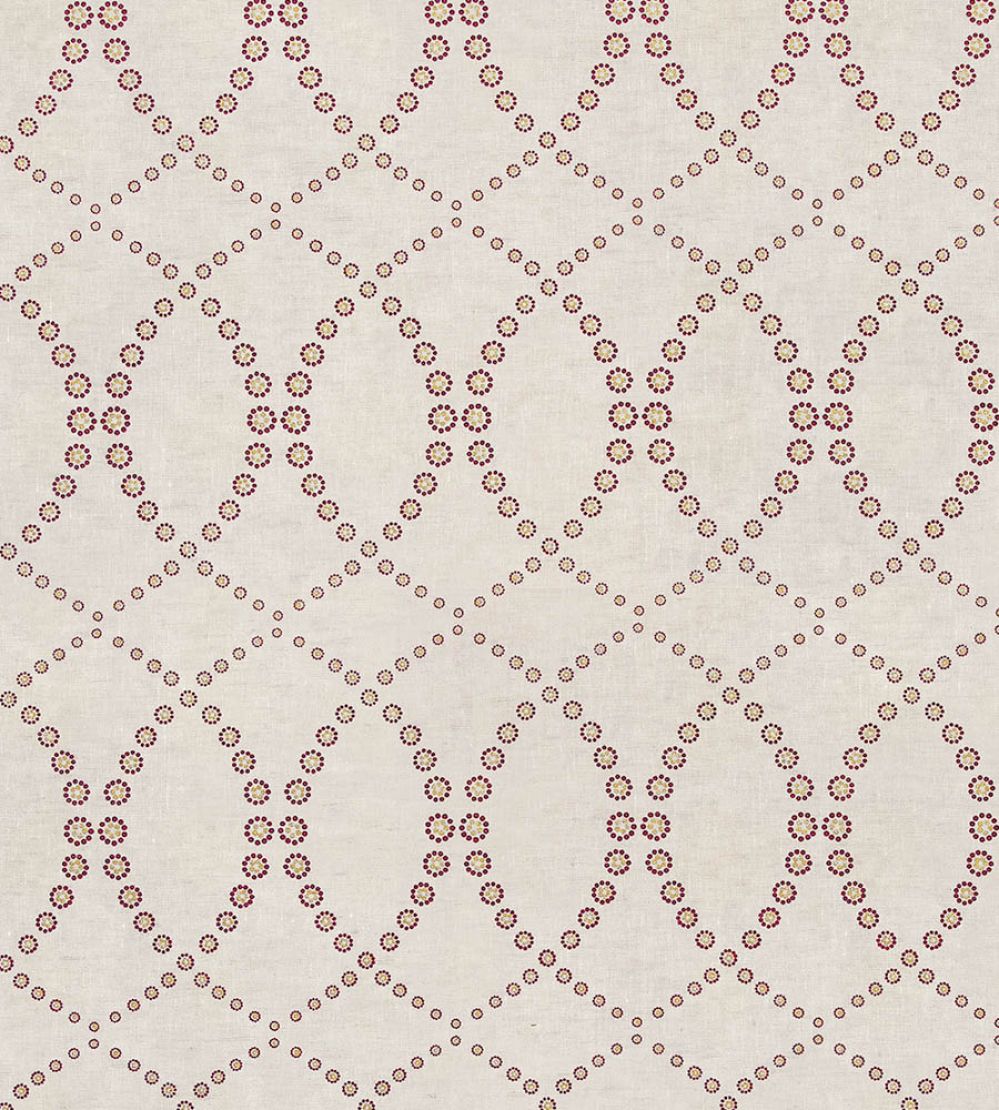 Daisy Chain Fabric by Vanderhurd Claret/Champignon