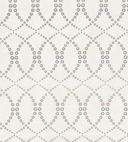 Daisy Chain Fabric by Vanderhurd Indigo/Moonstone