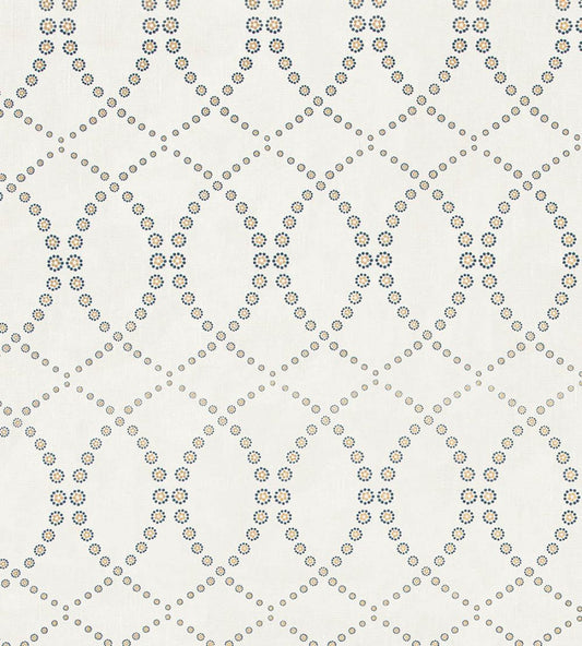 Daisy Chain Fabric by Vanderhurd Indigo/Moonstone