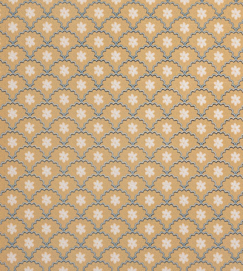 Daisy Scallops Wallpaper by Barneby Gates Sand/Ink