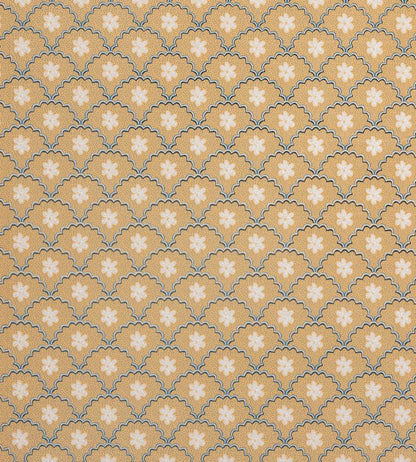 Daisy Scallops Wallpaper by Barneby Gates Sand/Ink