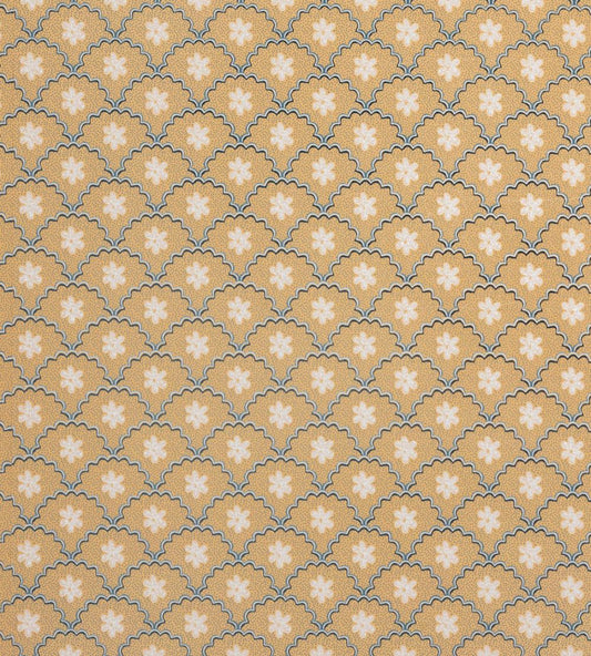 Daisy Scallops Wallpaper by Barneby Gates Sand/Ink
